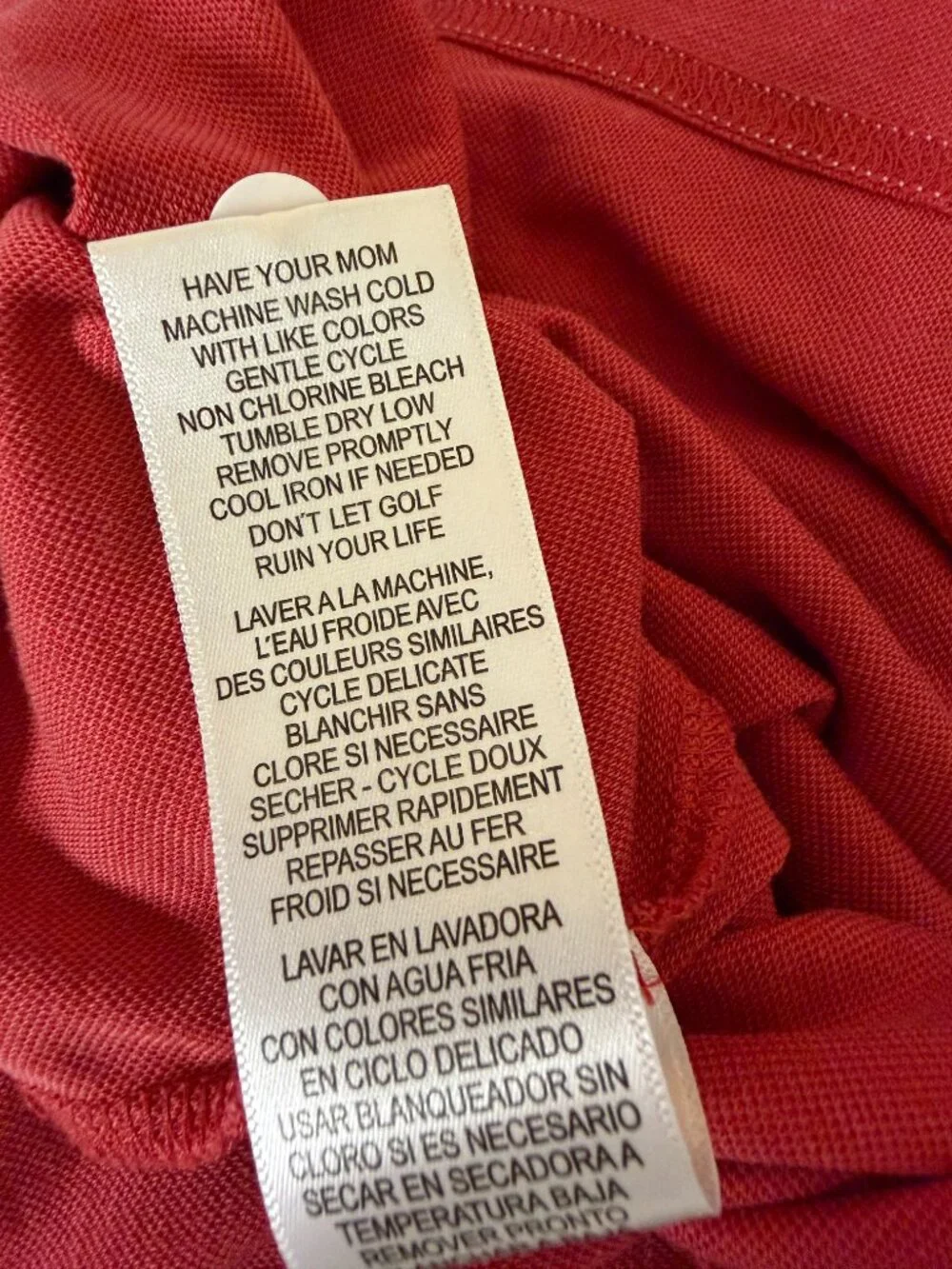 Travis Mathew Mens Polo Golf Shirt Top Knit Light Red XL - Picture 7 of 7